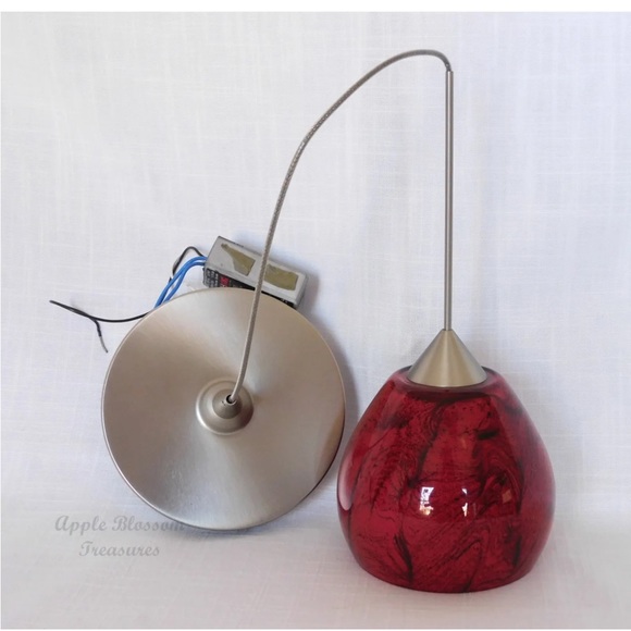 Besa Lighting 1XP-5605MA-SN-LV Tay Tay Pendant-Flat Canopy-Magma Gl-Satin Nickel - Picture 2 of 11